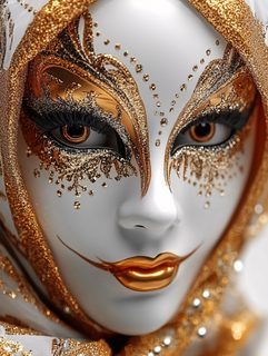 Golden Venetian Mask with Intricate Details