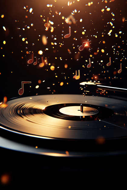 Golden Vinyl Record Player