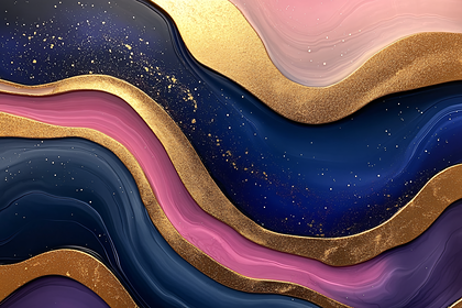 Golden Wavy Layers Abstract