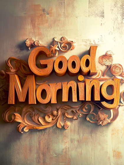 Good Morning Carved Text