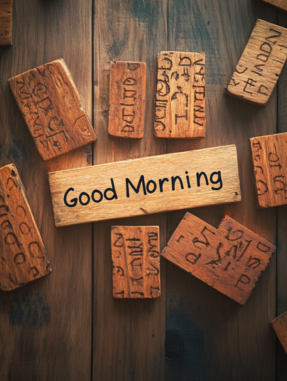 Good Morning Wooden Blocks