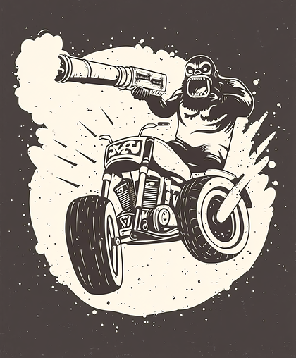 Gorilla on Motorcycle