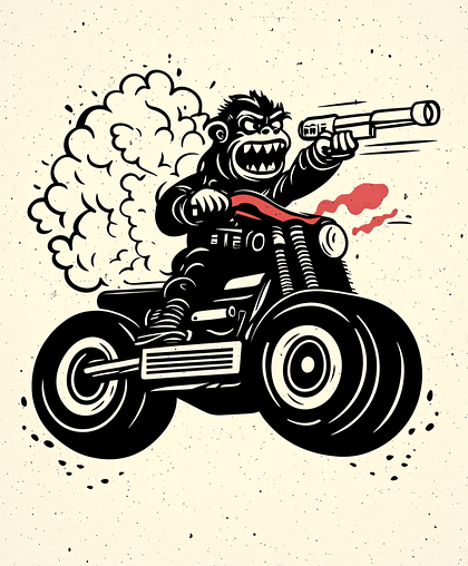 Gorilla on Motorcycle
