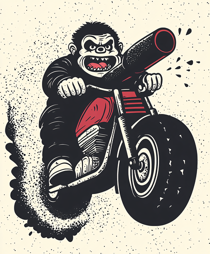 Gorilla on Motorcycle