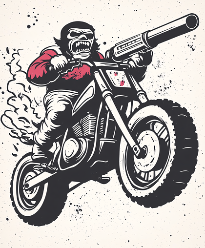 Gorilla on Motorcycle