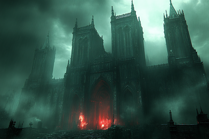 Gothic Cathedral in Rain