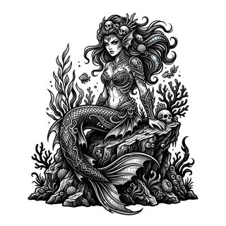 gothic mermaid illustration