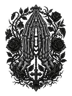 praying skeleton hands