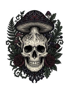 skull mushroom botanical