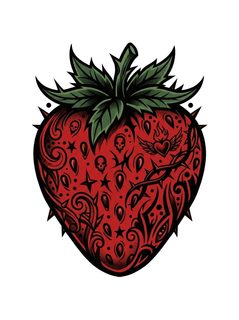 gothic strawberry tattoo