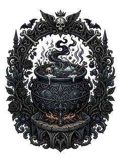 gothic witch cauldron