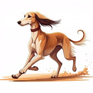 Running Saluki Dog