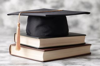 Graduation Cap and Books