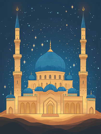 Grand Mosque Under Starry Sky
