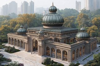 Grand Pavilion in Lush Gardens