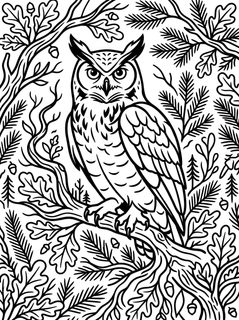 owl forest illustration