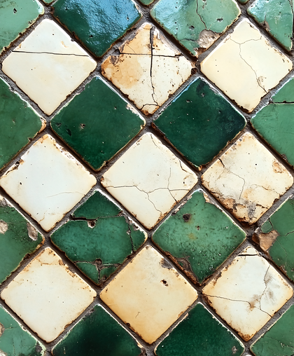 Green and Cream Tile Pattern