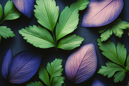 Green And Purple Leaf Pattern