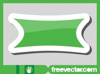 Green Banner Sticker Free Vector