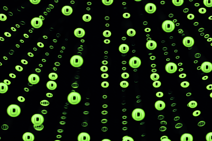 Green Dots On Black Background
