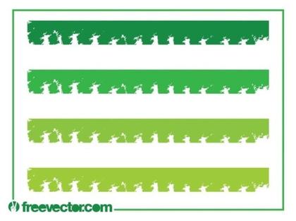 Green Grunge Borders Free Vector