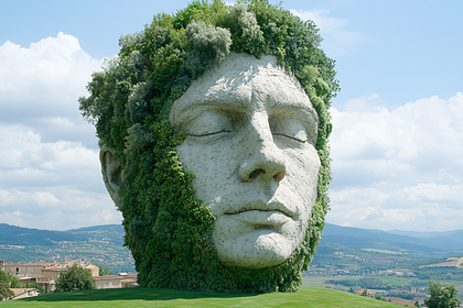 Green Head Sculpture