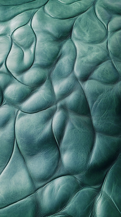 Green Leather Texture Close-Up