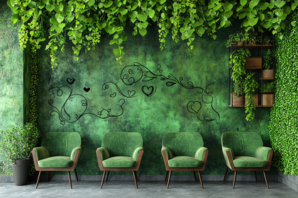 Green Living Room with Armchairs