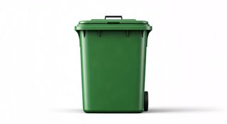 green wheelie bin