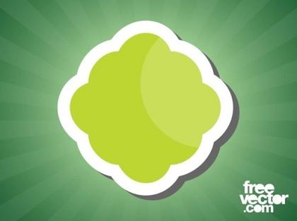 Green Retro Sticker Free Vector