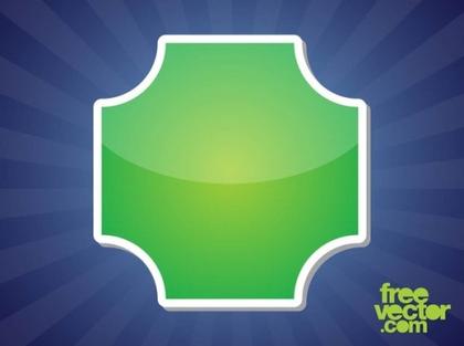 Green Sticker Template Free Vector