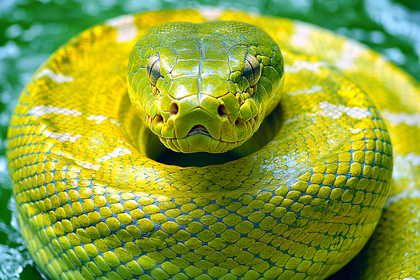 Green Tree Python Close-Up