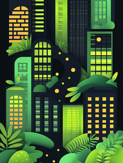 Green Urban Nightscape