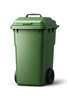 green wheelie bin
