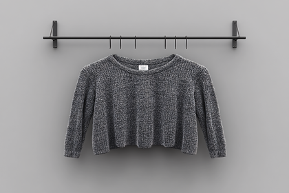 Grey Knit Sweater On Hanger