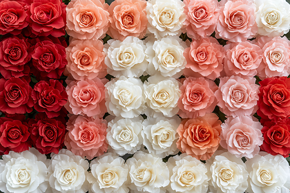 Grid Of Colorful Roses