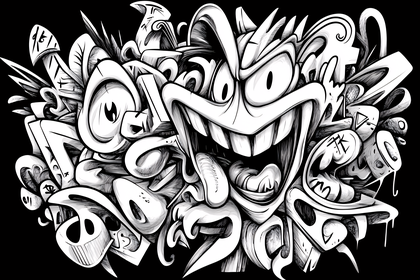 Grinning Graffiti Monster