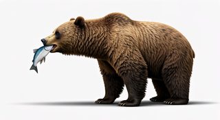 grizzly bear catching fish