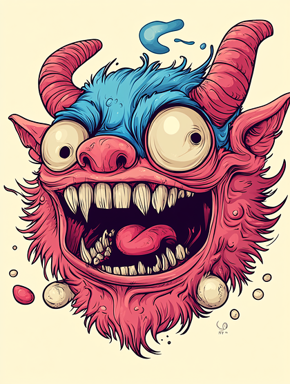 Grotesque Demon Face