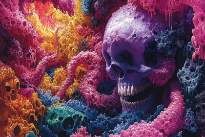 Grotesque Skull in Organic Growth