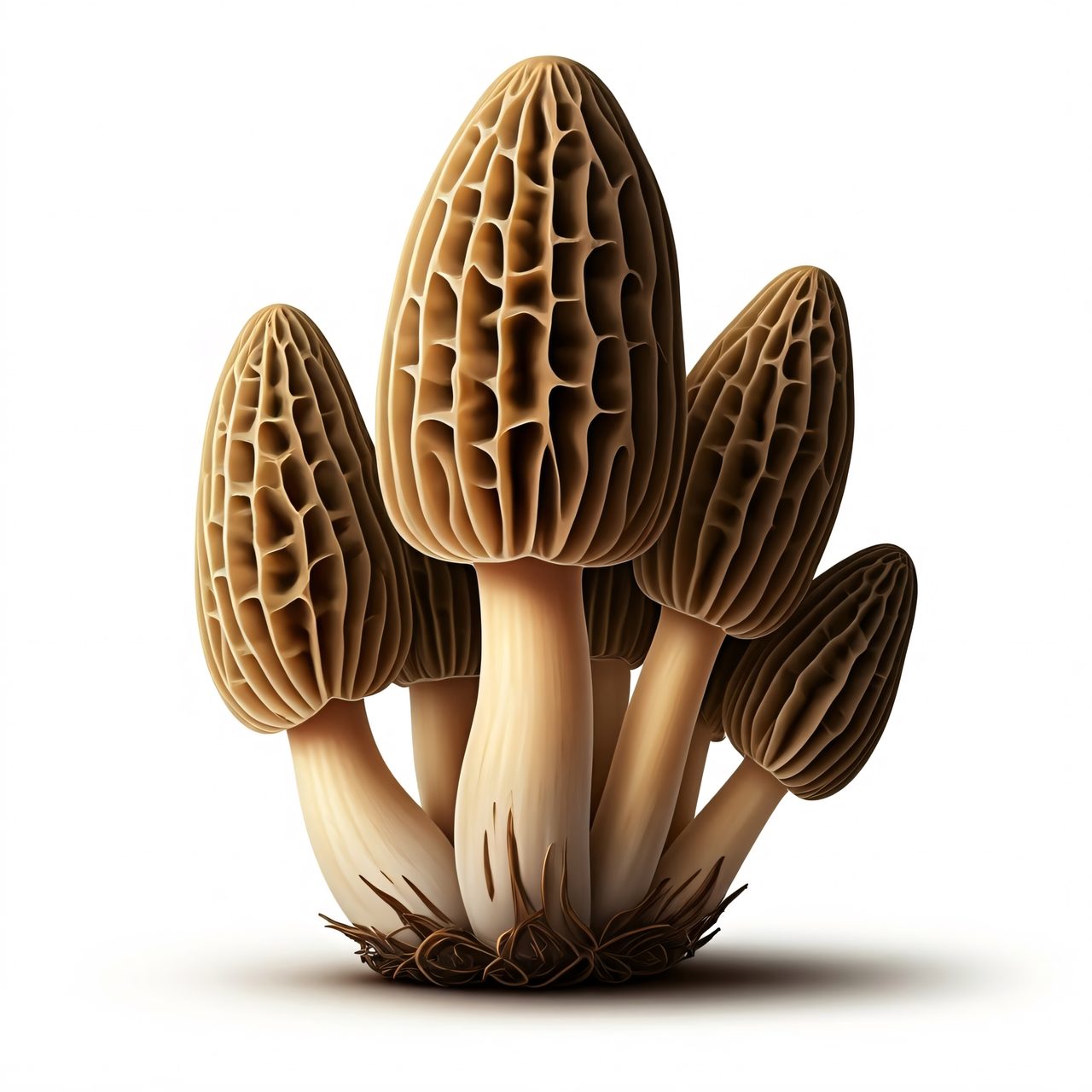 morel mushroom cluster