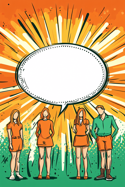 Group Of People With Speech Bubble