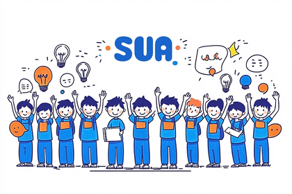 Group of Students Celebrating with Ideas