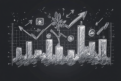 Growing Financial Chart on Blackboard