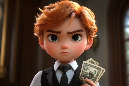 Grumpy Boy With Money