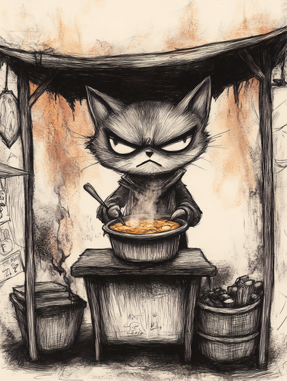 Grumpy Cat Noodle Vendor