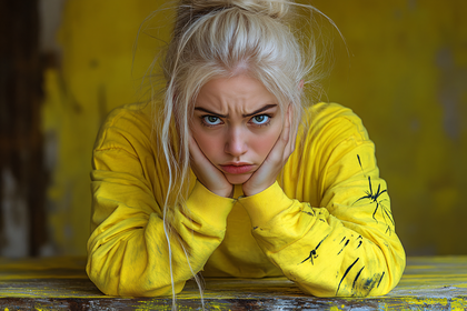 Grumpy Girl in Yellow