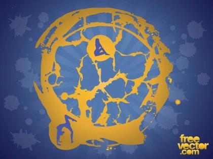 Grunge Circle Free Vector