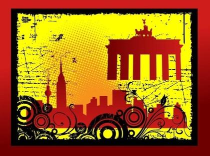 Grunge City Card Free Vector