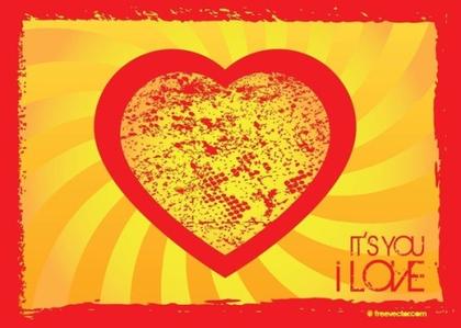 Grunge Heart Free Vector